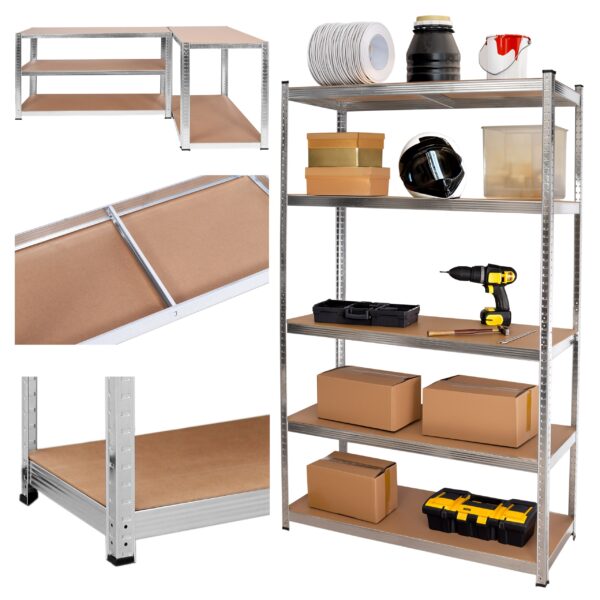 Regał stalowy magazynowy 200kg 5 poziomów 205x120x45 cm ocynkowany