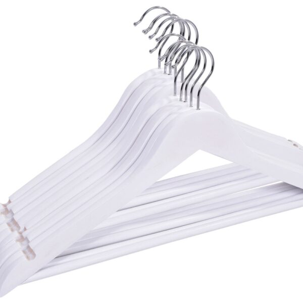 Wieszak drewniany RONDO komplet 10 szt biały