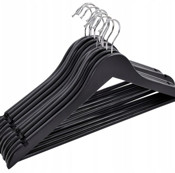 Wieszak drewniany RONDO komplet 10 szt czarny