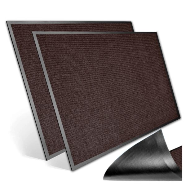 Wycieraczka do butów 40x60 cm Seila brązowa zestaw 2 sztuk