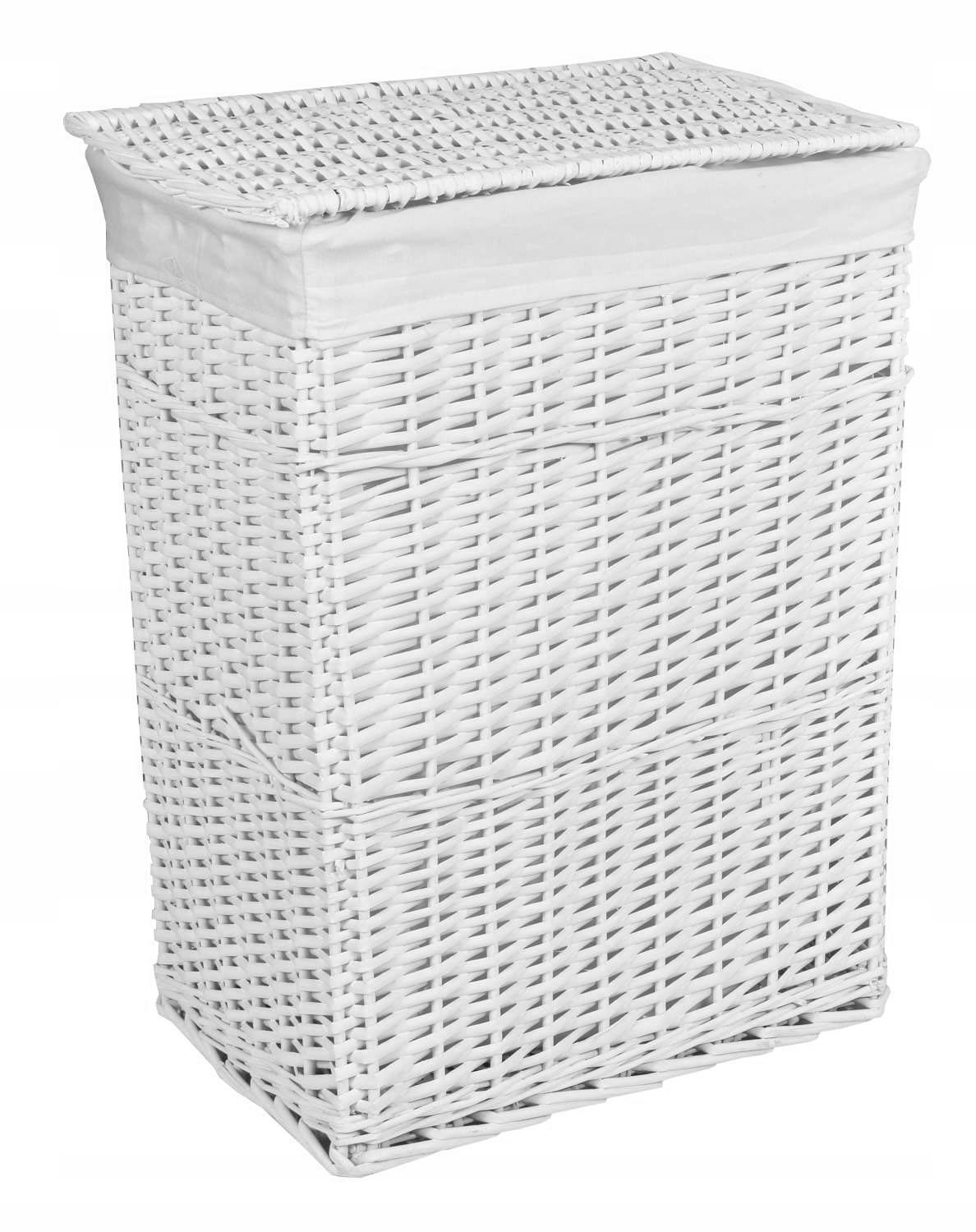 Kosz wiklinowy 72L 40x30x60 cm biały - obrazek 3