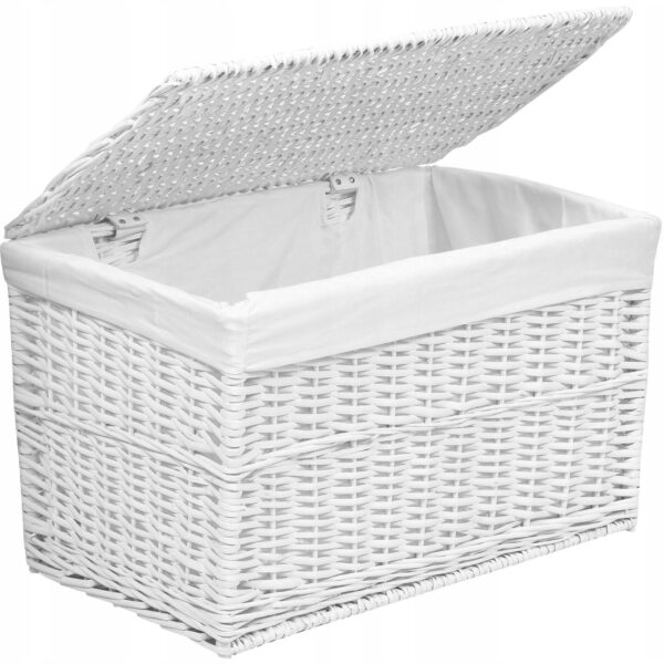 Kufer wiklinowy 65L 56x34x34 cm biały