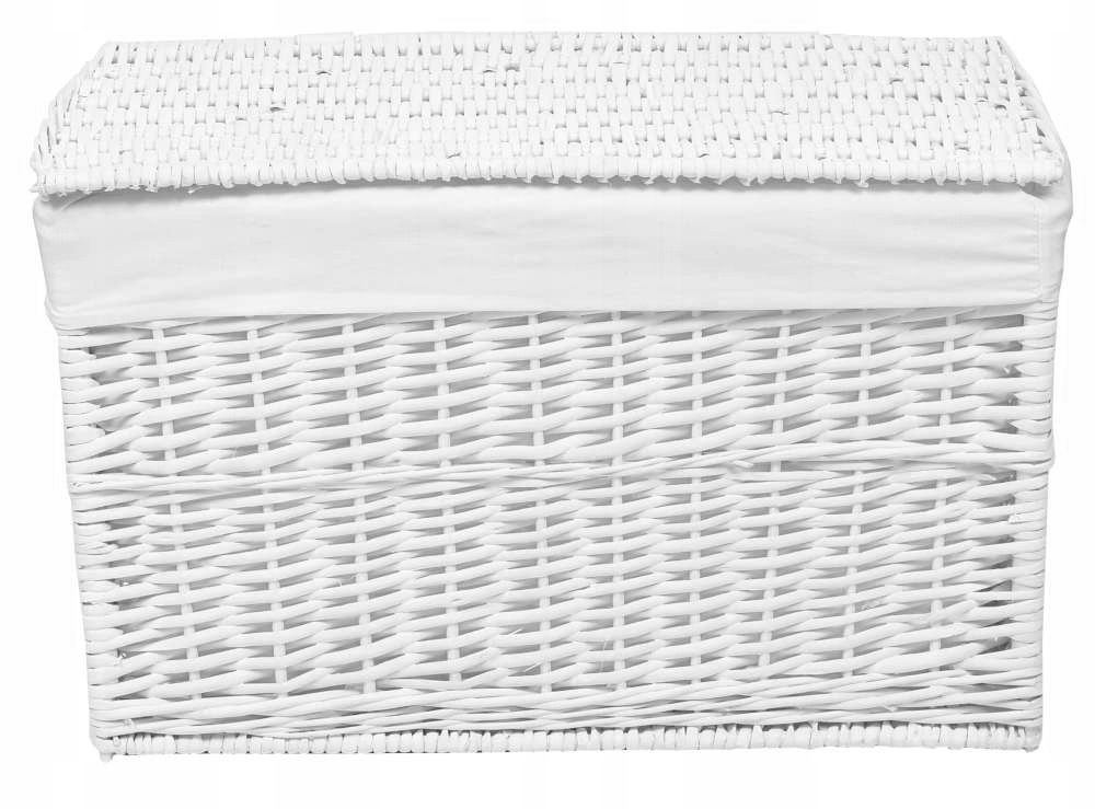 Kufer wiklinowy 65L 56x34x34 cm biały - obrazek 2