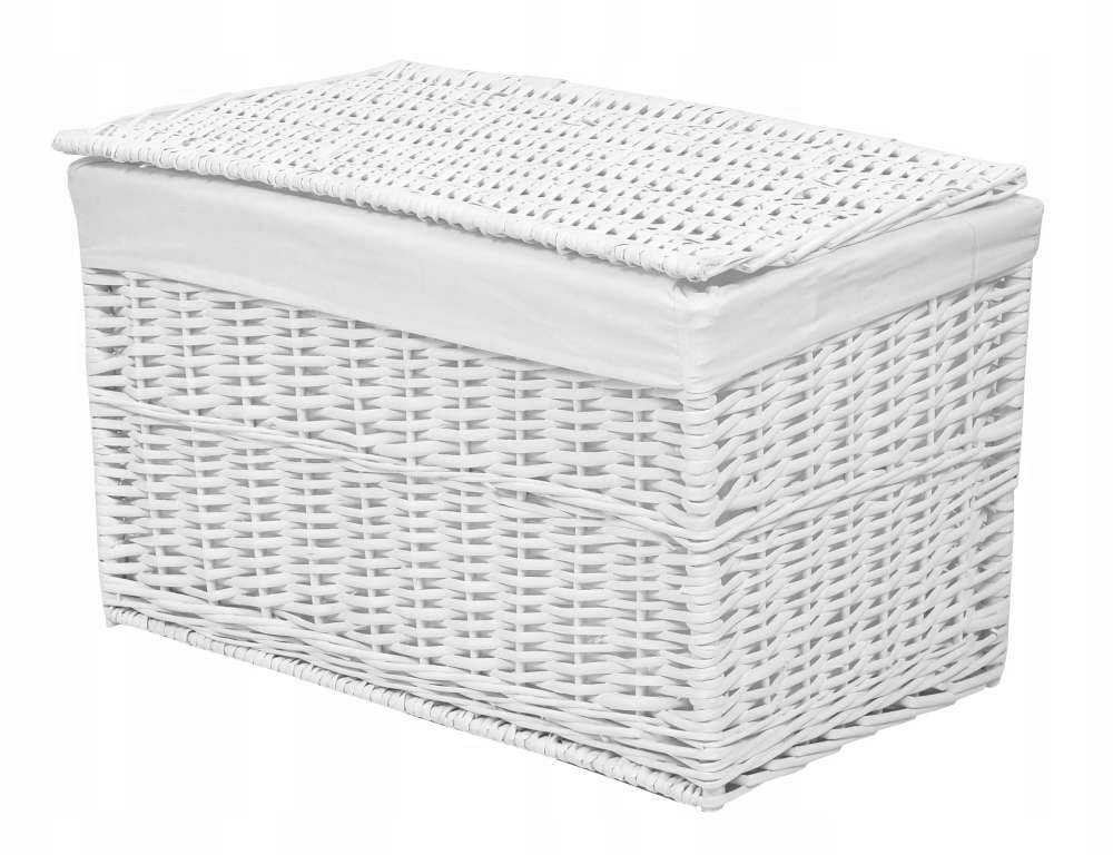 Kufer wiklinowy 65L 56x34x34 cm biały - obrazek 4