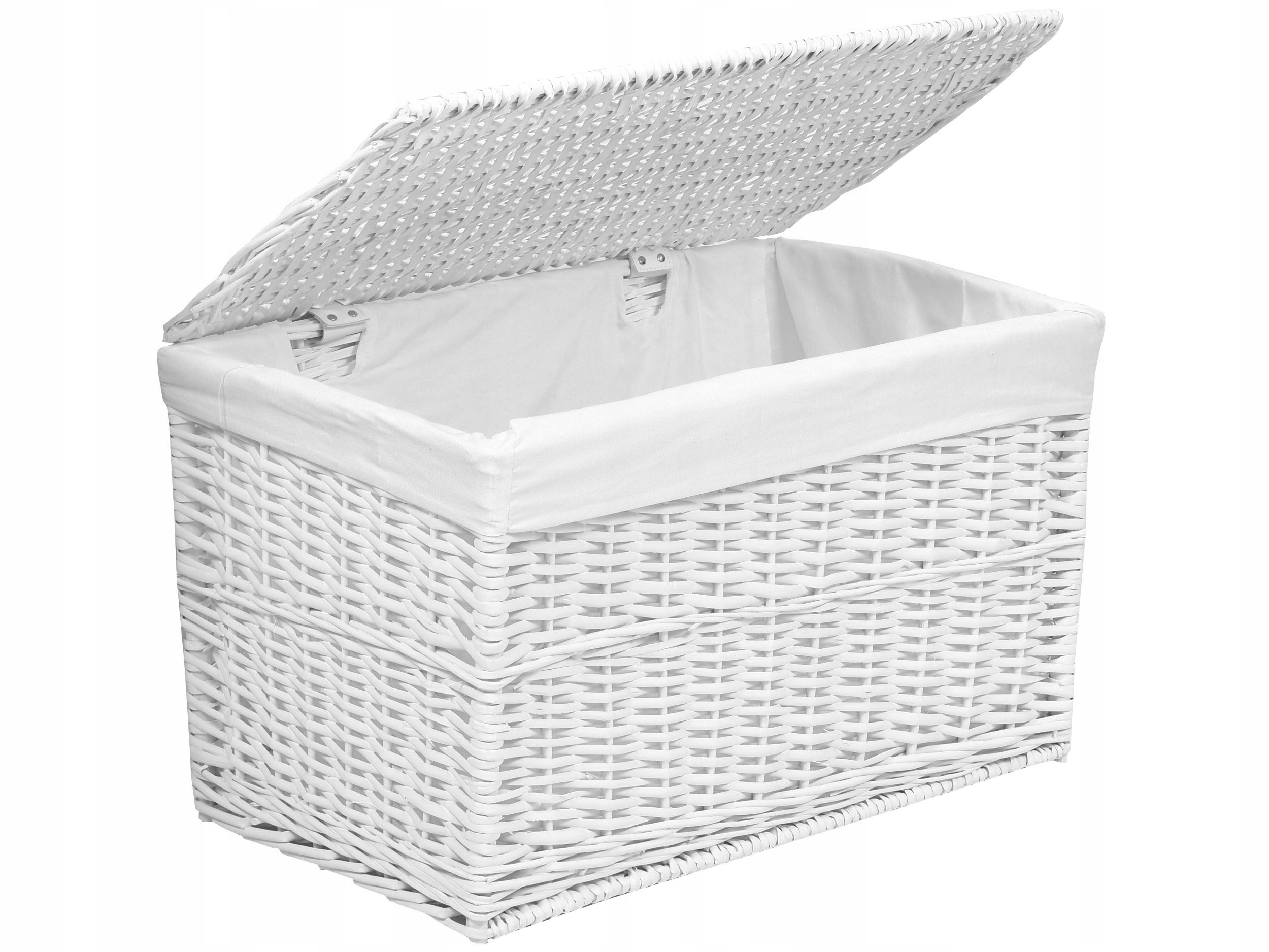 Kufer wiklinowy 65L 56x34x34 cm biały - obrazek 3