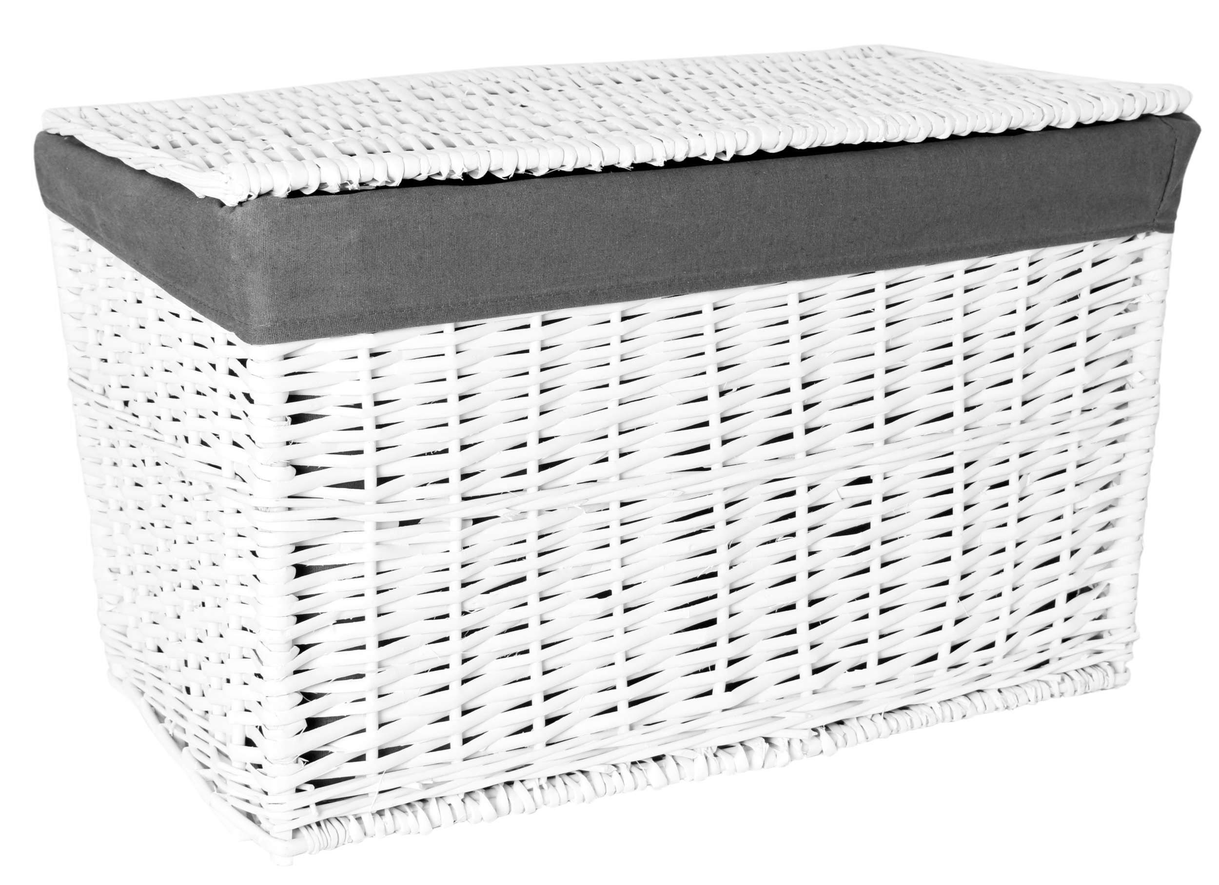 Kufer wiklinowy 105L 66x40x40 cm biało-szary - obrazek 2