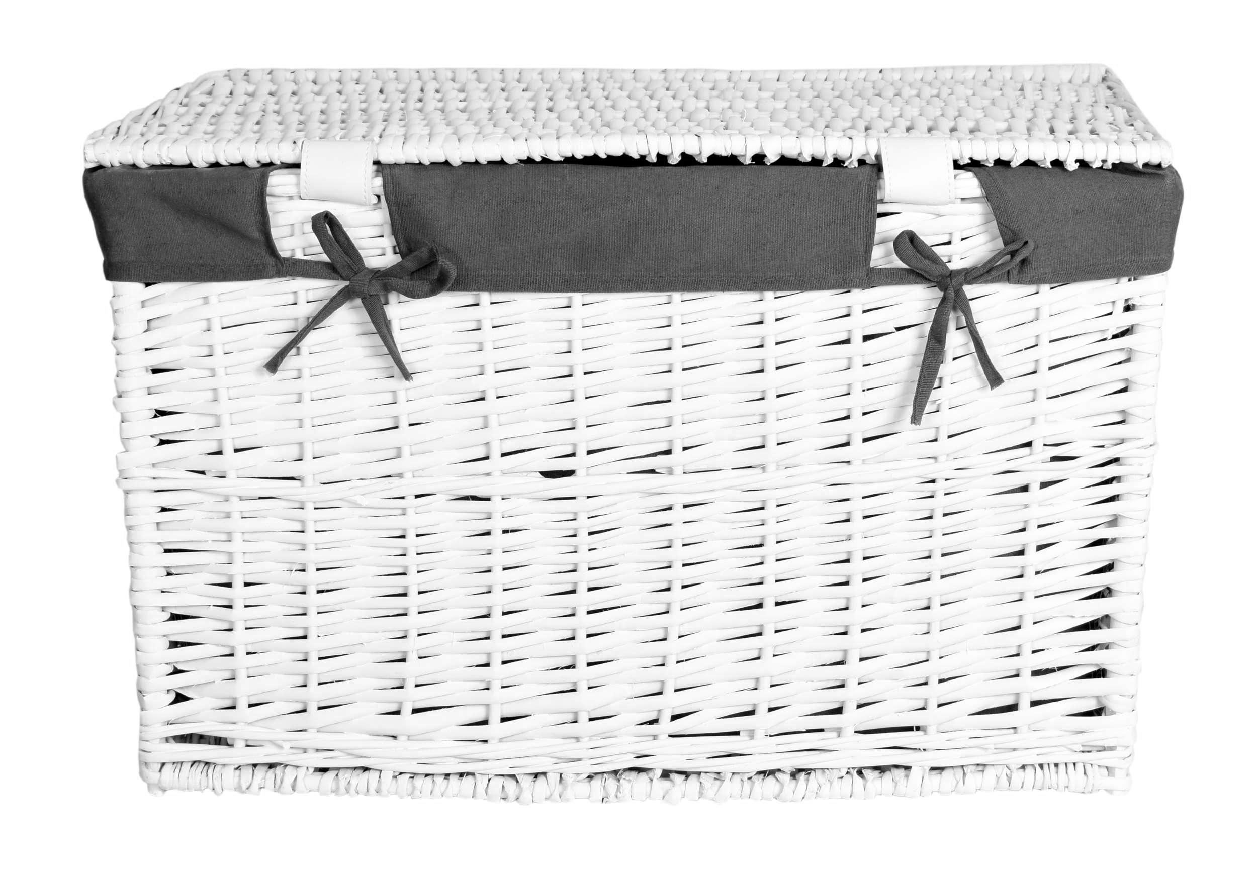 Kufer wiklinowy 105L 66x40x40 cm biało-szary - obrazek 4