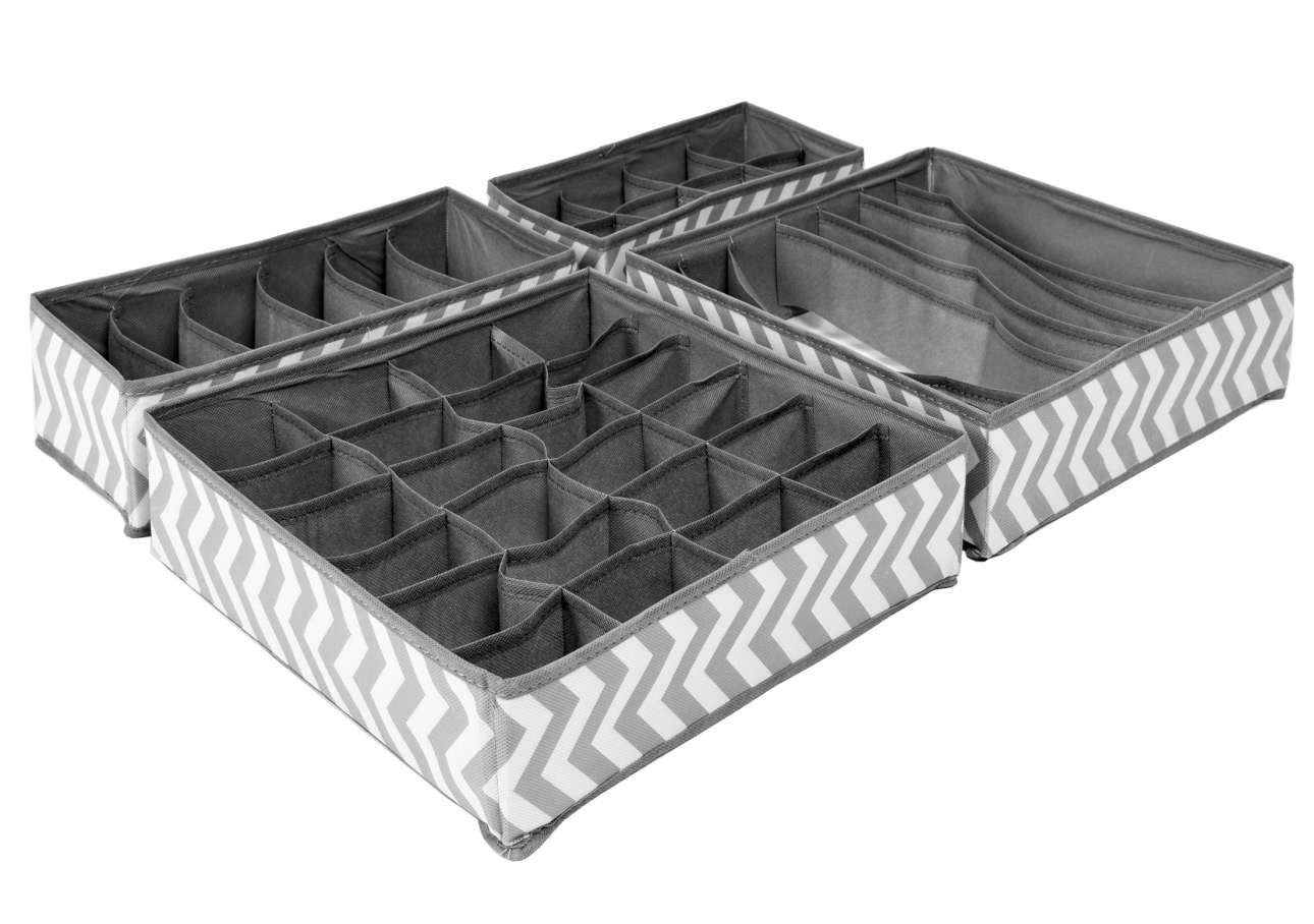 Organizery Skuff szaro-białe komplet 4 sztuk - obrazek 5