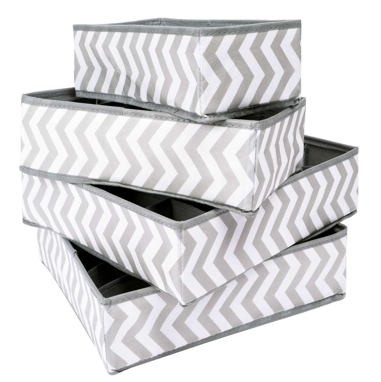 Organizery Skuff szaro-białe komplet 4 sztuk - obrazek 7
