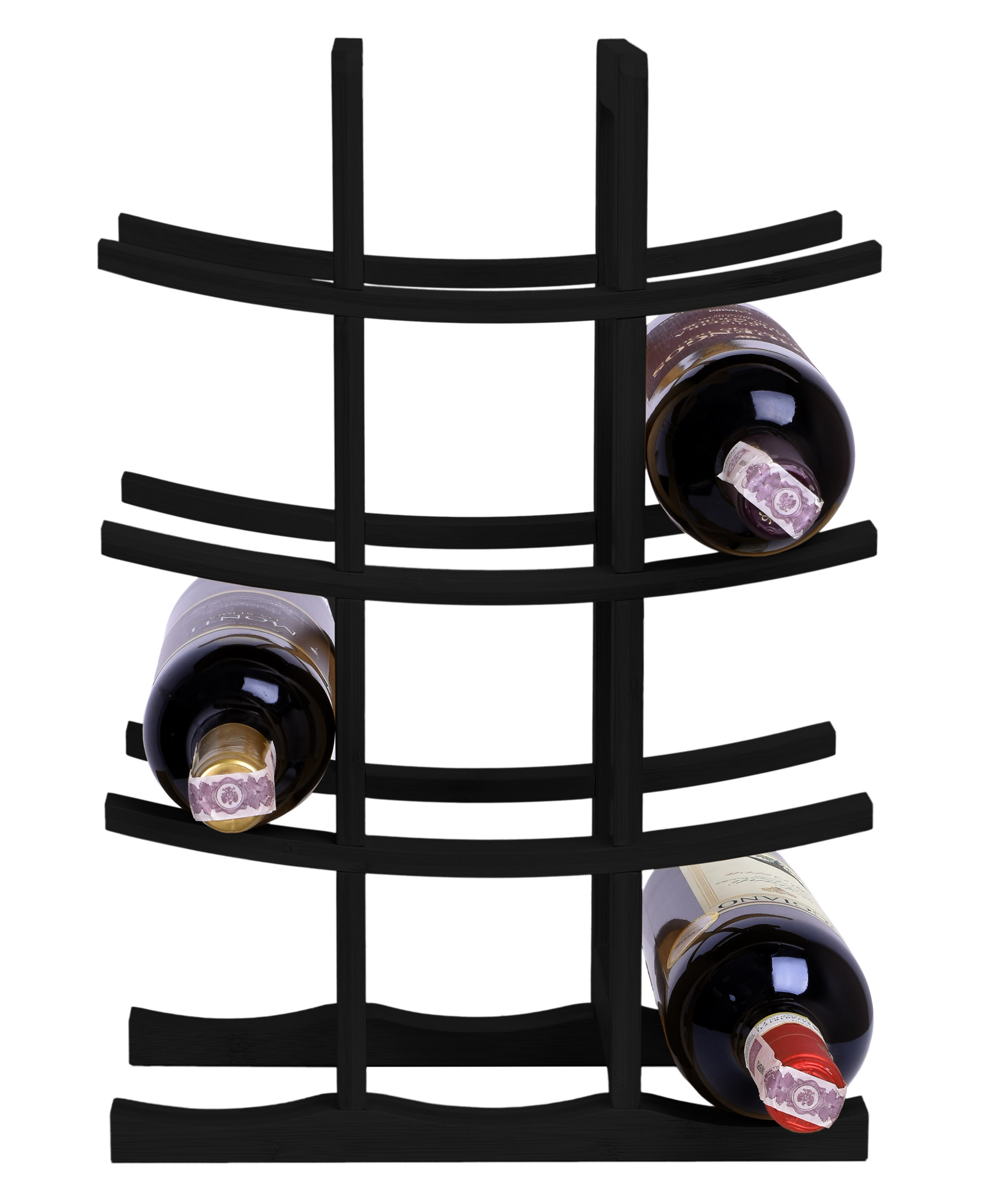 Stojak na wino bambusowy Todgar czarny - obrazek 3
