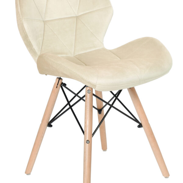 Krzesło tapicerowane MURET VELVET aksamitny beżowy