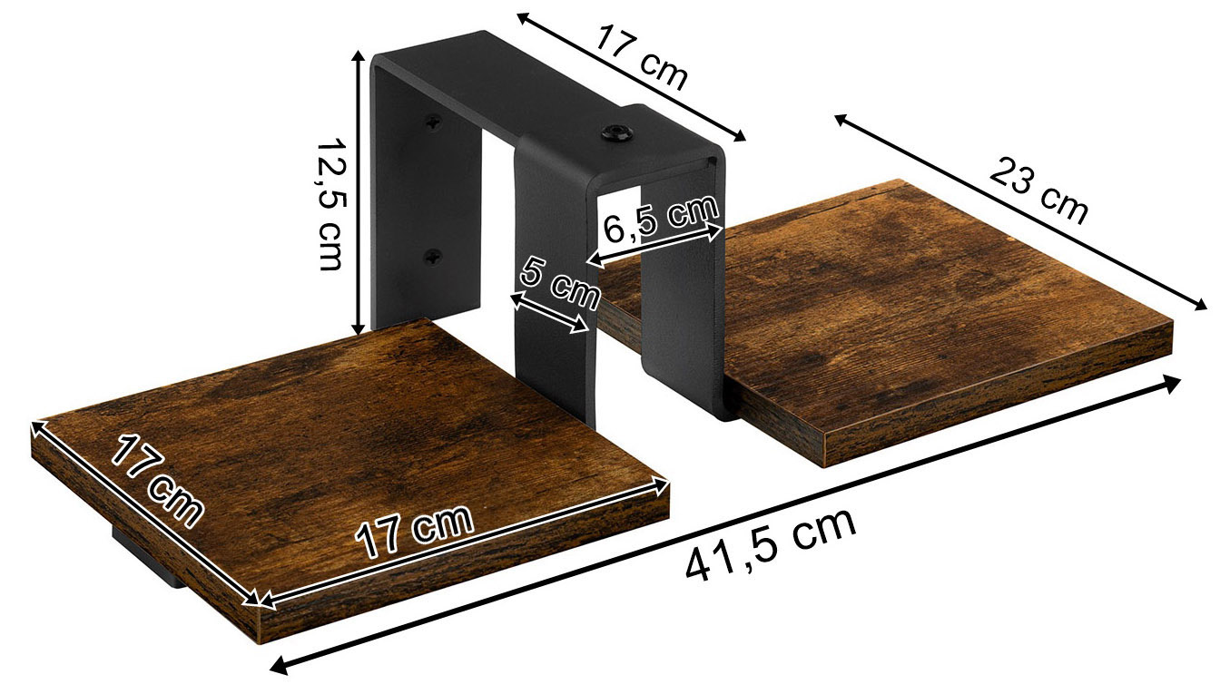 Kwietnik loftowy czarny FERNANDO RUSTIC postarzany dąb - obrazek 5