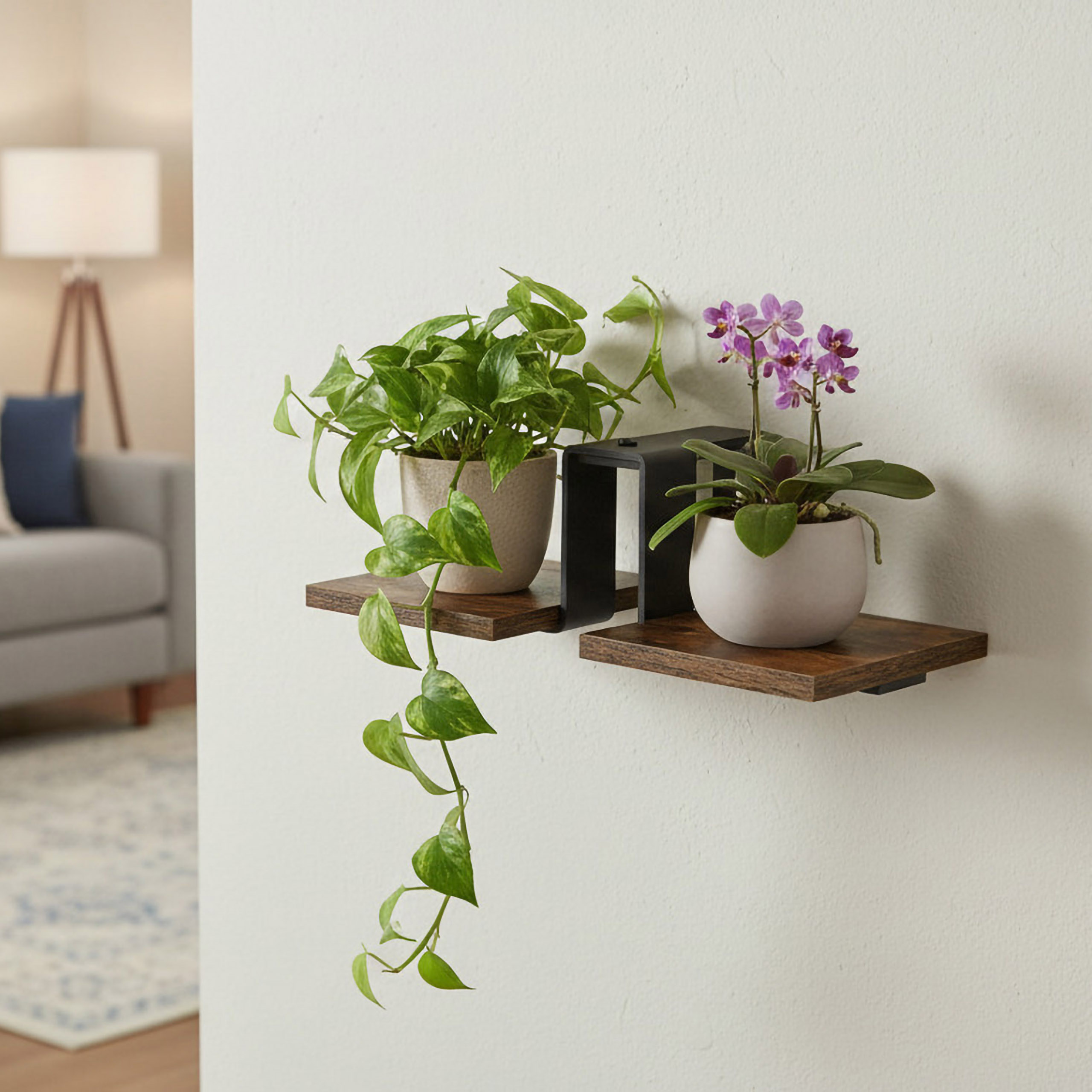 Kwietnik loftowy czarny FERNANDO RUSTIC postarzany dąb - obrazek 2