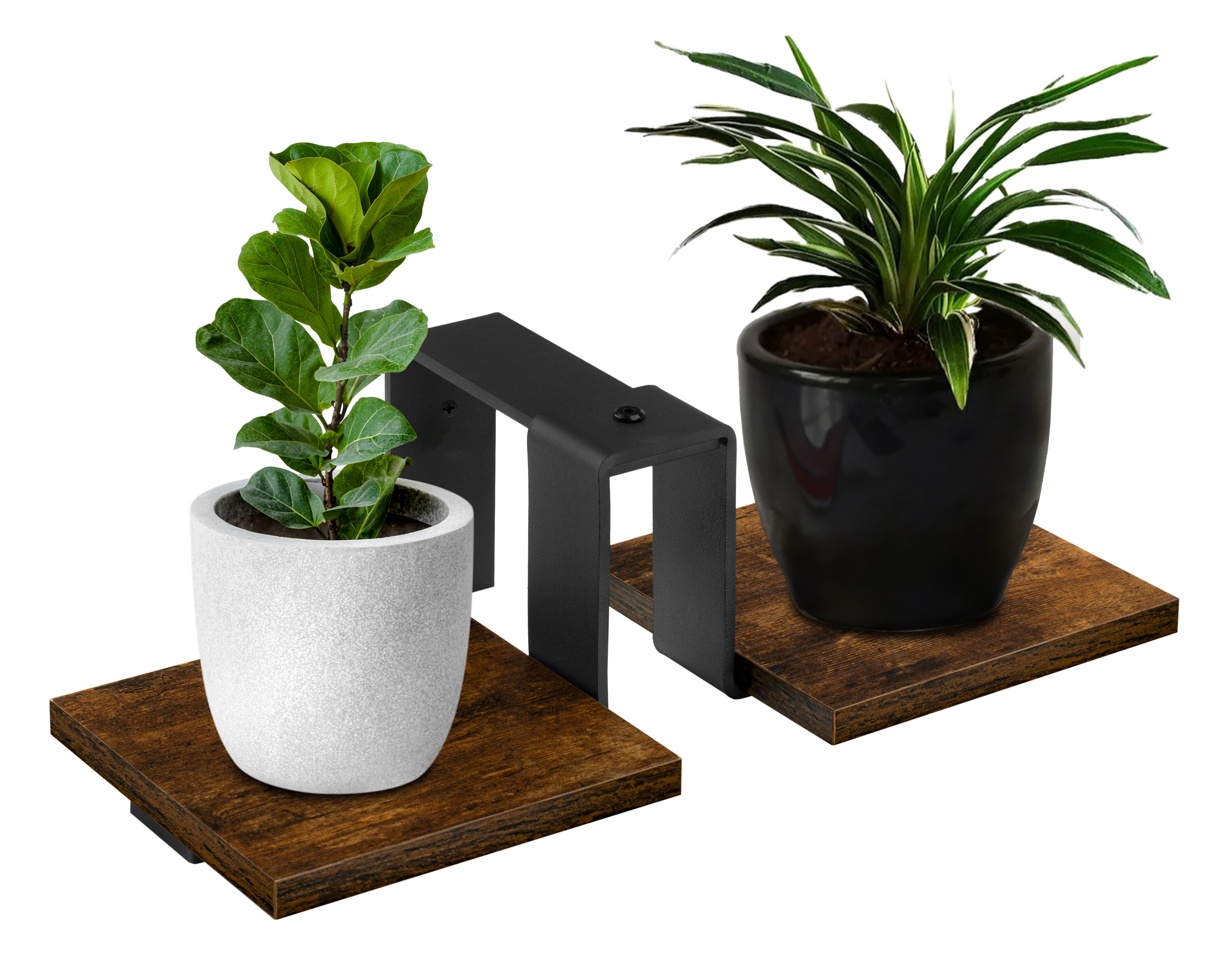 Kwietnik loftowy czarny FERNANDO RUSTIC postarzany dąb - obrazek 6