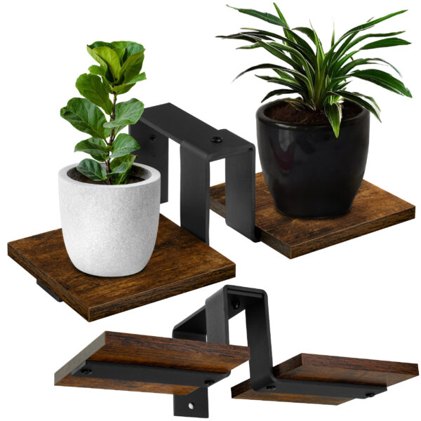 Kwietnik loftowy czarny FERNANDO RUSTIC postarzany dąb