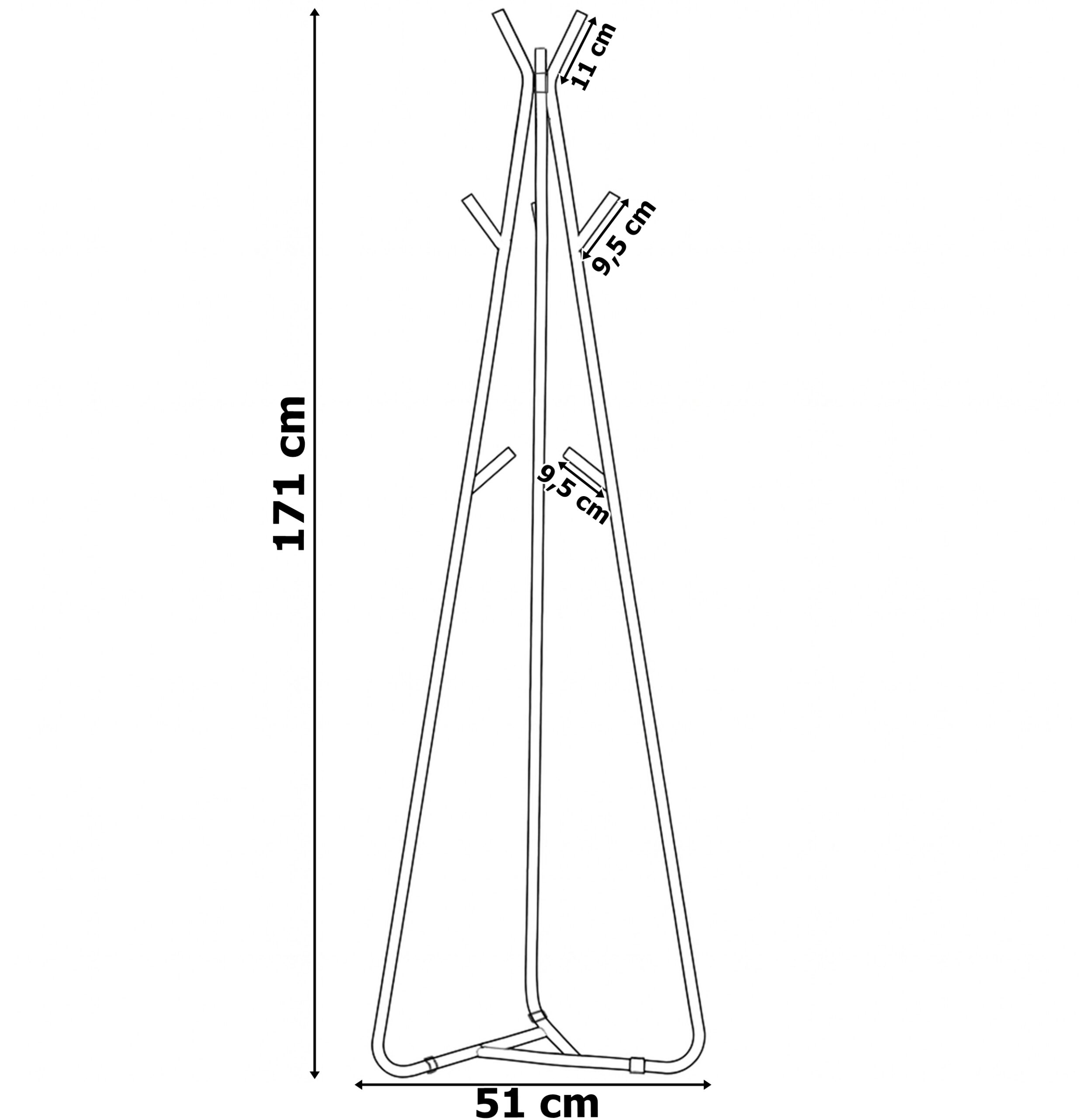 Wieszak stojący podłogowy stojak na kurtki ELIAN czarny - obrazek 5