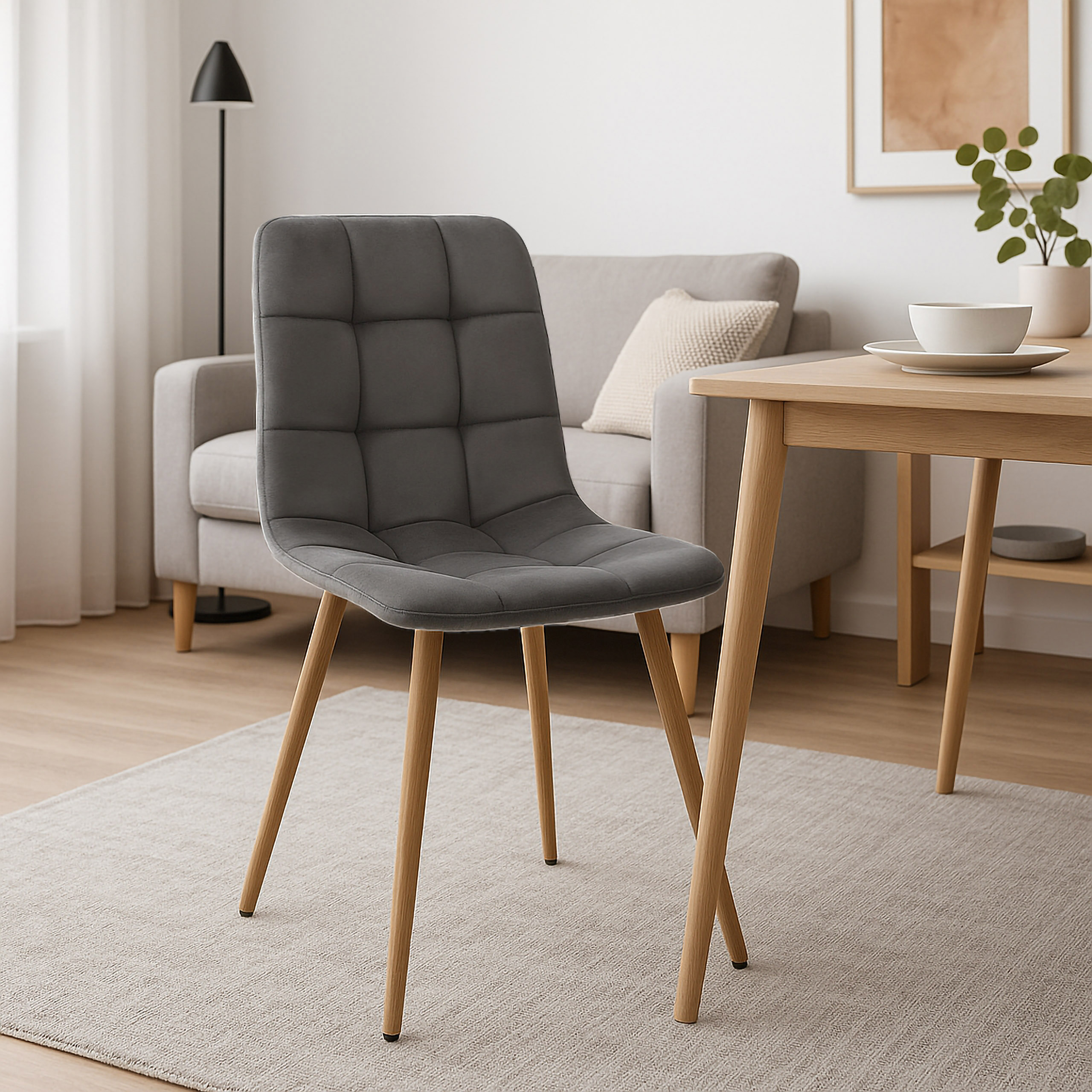 Krzesło welurowe MONTANA VELVET grafitowe - obrazek 2