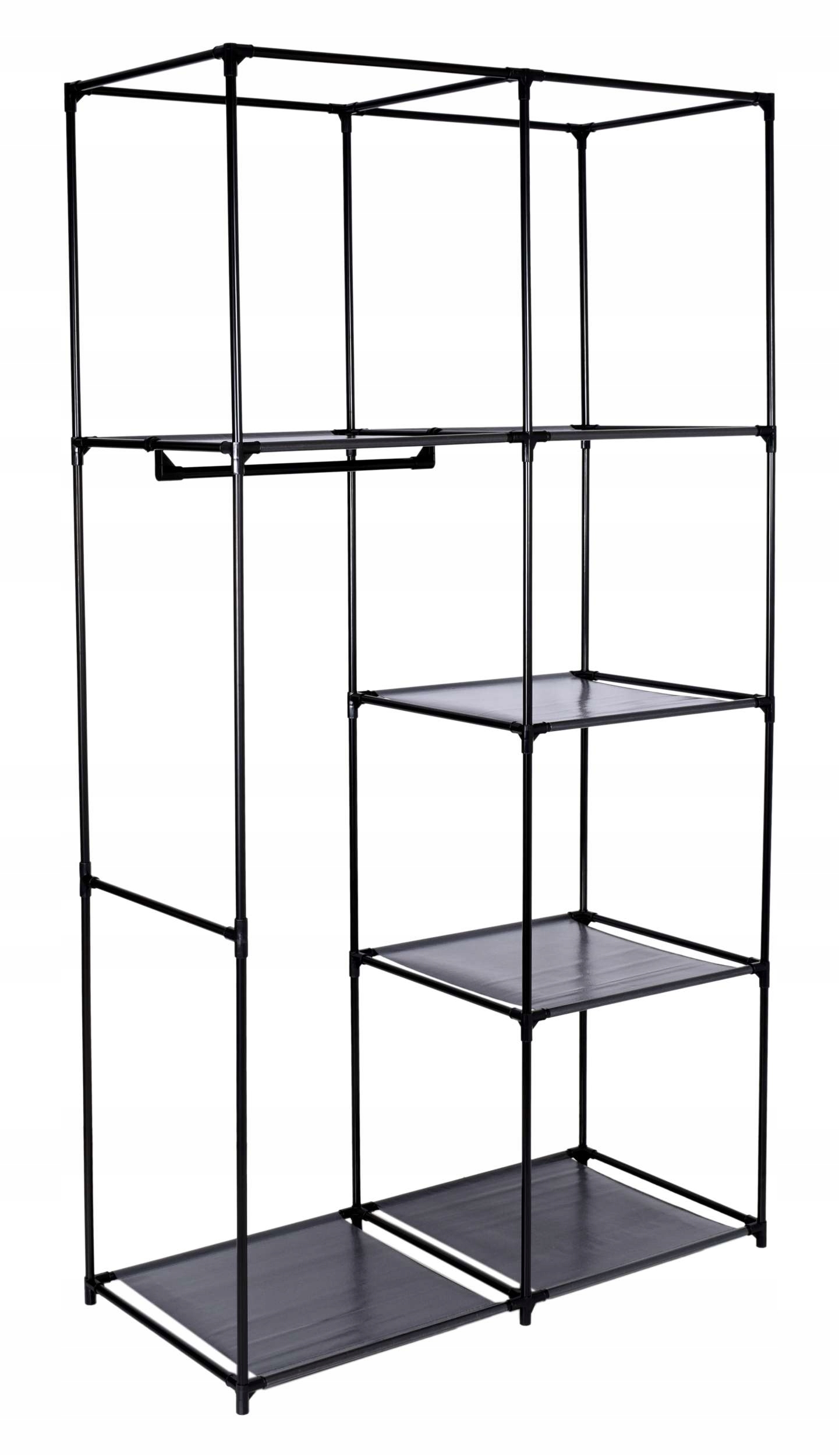 Szafka tekstylna z 6 półkami Mira - ciemny brąz - obrazek 4