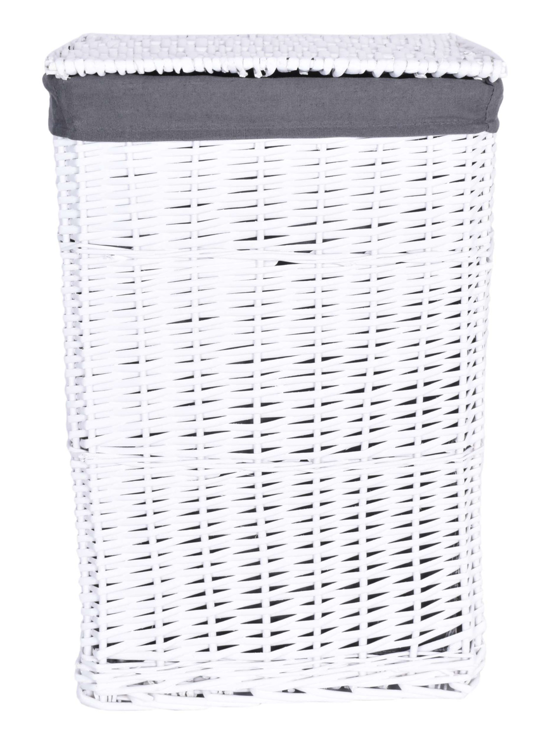 Kosz wiklinowy 40x30x60 cm - 72L - biało-szary - obrazek 2