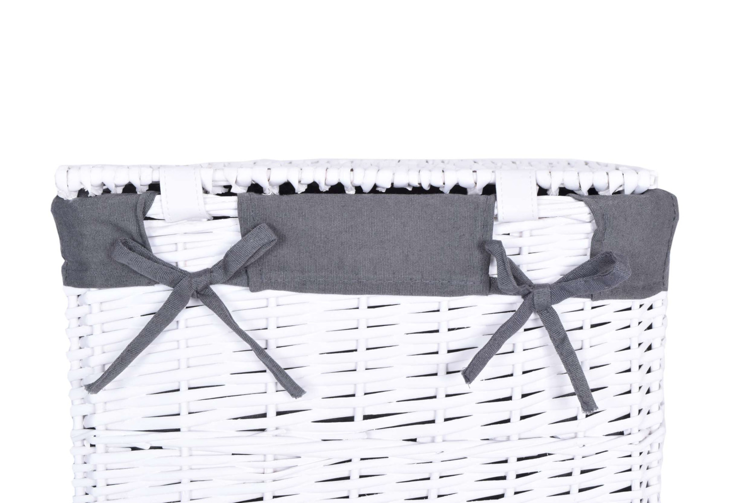 Kosz wiklinowy 40x30x60 cm - 72L - biało-szary - obrazek 5