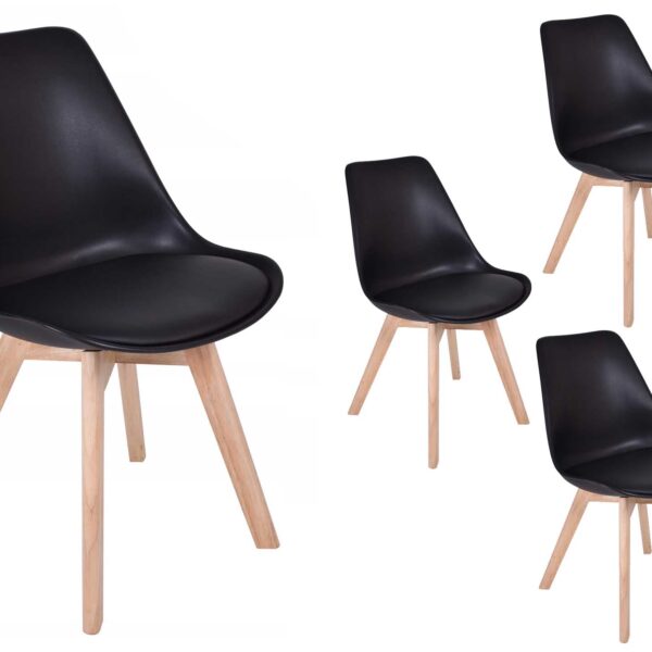 Komplet krzeseł K-NANTES DSW - 4 sztuki - czarny