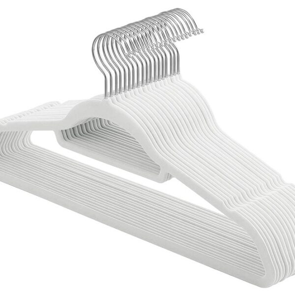 Wieszak welurowy na ubrania Maxi komplet 20 sztuk - szary