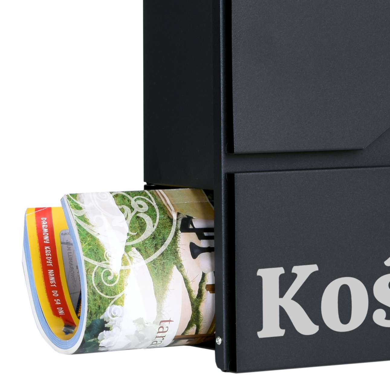 Skrzynka pocztowa na listy Vidar czarna z napisami - obrazek 5