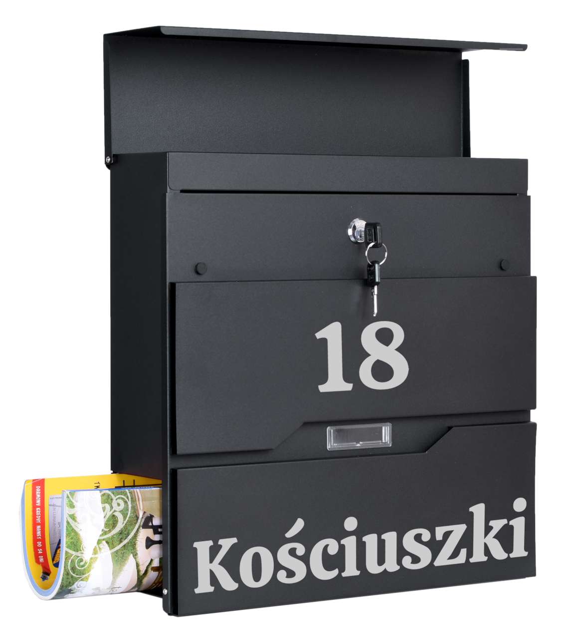 Skrzynka pocztowa na listy Vidar czarna z napisami - obrazek 6