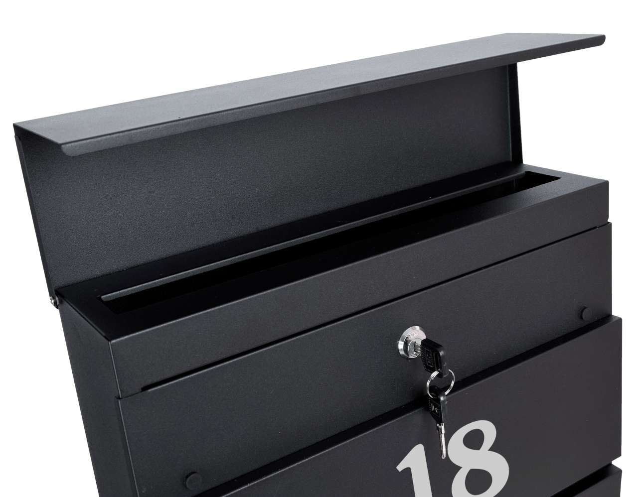 Skrzynka pocztowa na listy Vidar czarna z napisami - obrazek 7