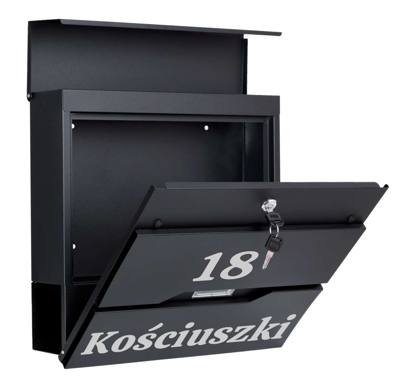 Skrzynka pocztowa na listy Vidar czarna z napisami - obrazek 8