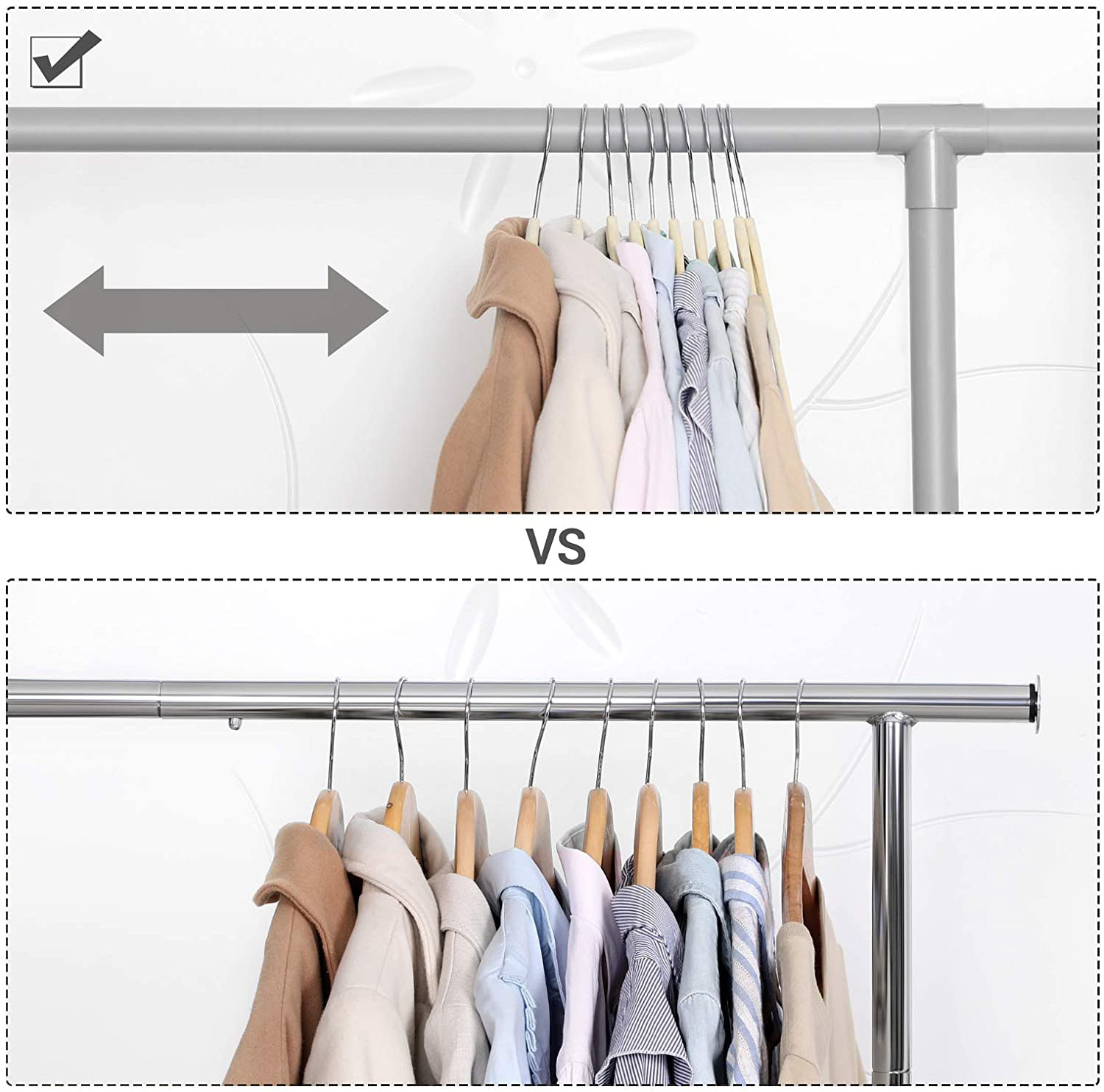 Wieszak welurowy Maxi komplet 50 sztuk beżowy - obrazek 4