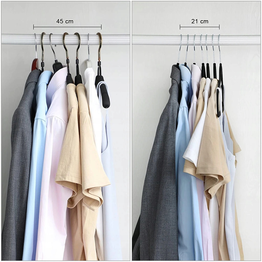 Wieszak welurowy Maxi komplet 60 sztuk czarny - obrazek 4