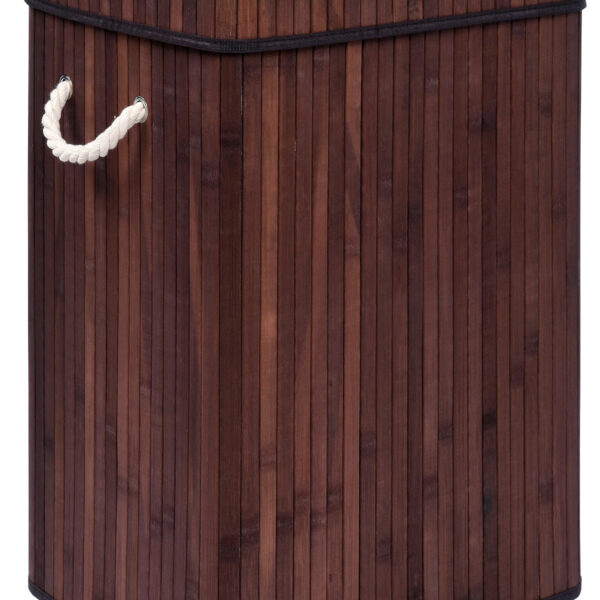 Kosz na pranie bambusowy z pokrywą SOREN 80L wenge