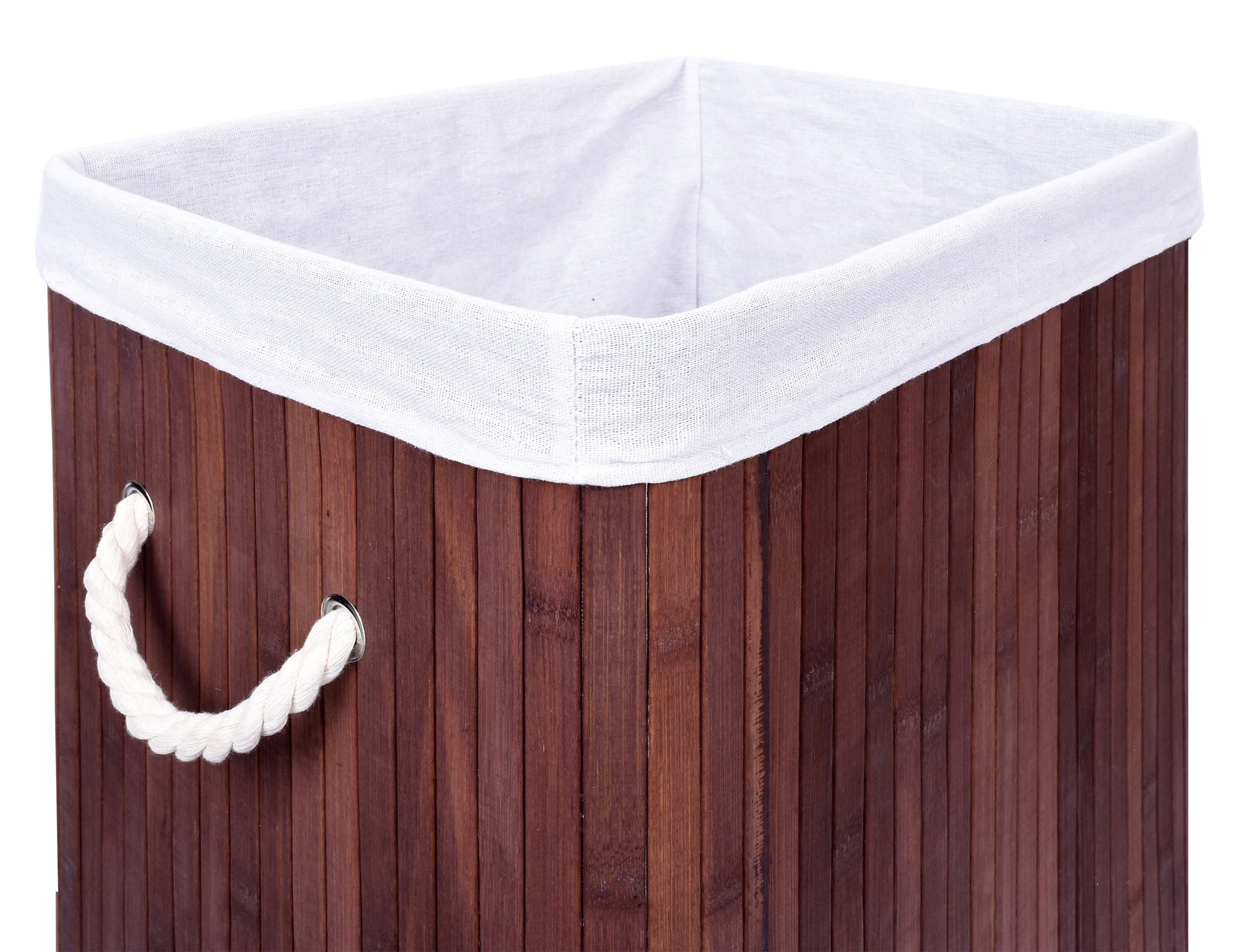 Kosz na pranie bambusowy z pokrywą SOREN 80L wenge - obrazek 7