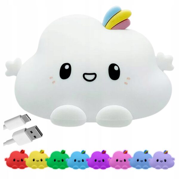 Silikonowa lampka nocna Chmurka led rgb