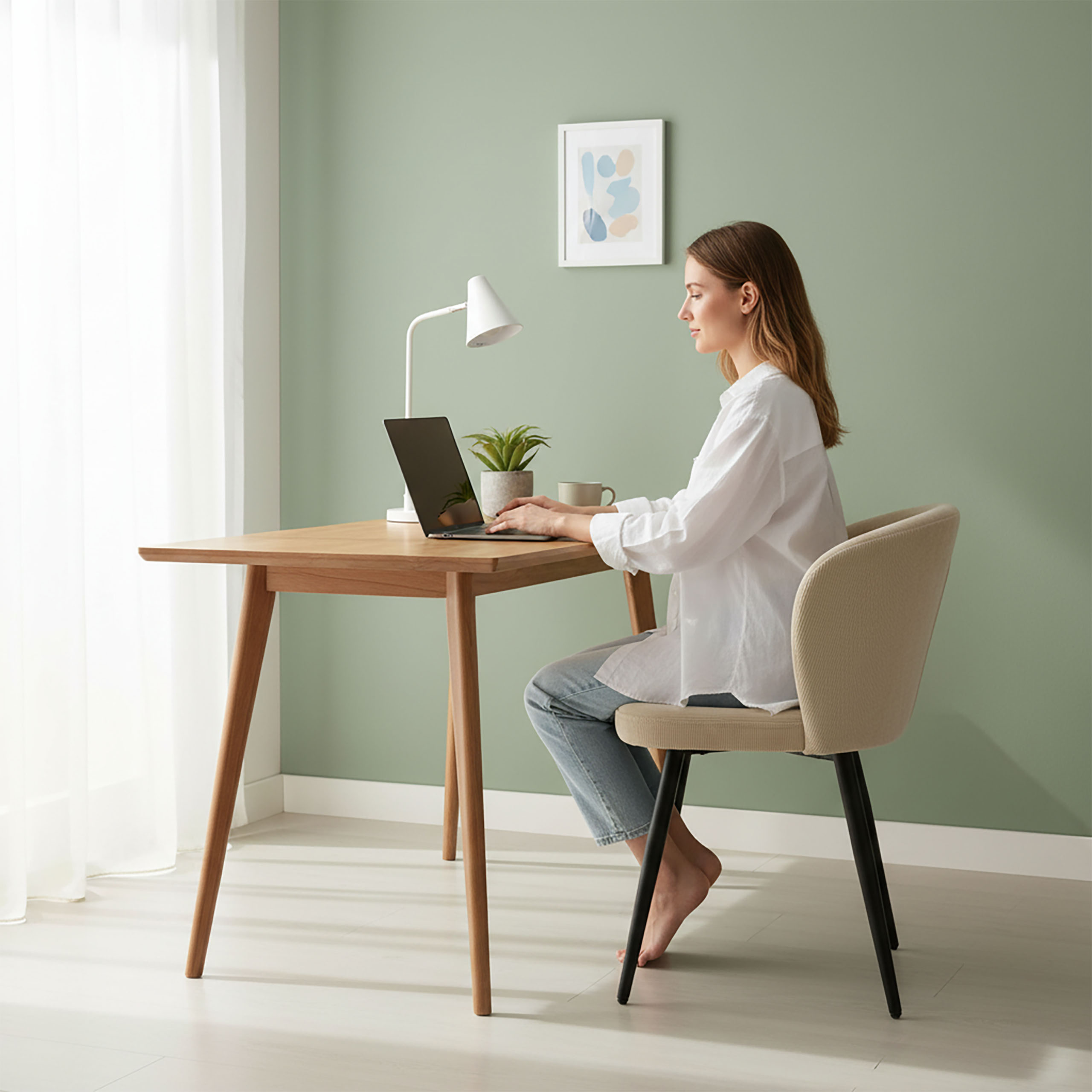 Krzesło KROSBY Sztruks Beżowe - obrazek 2