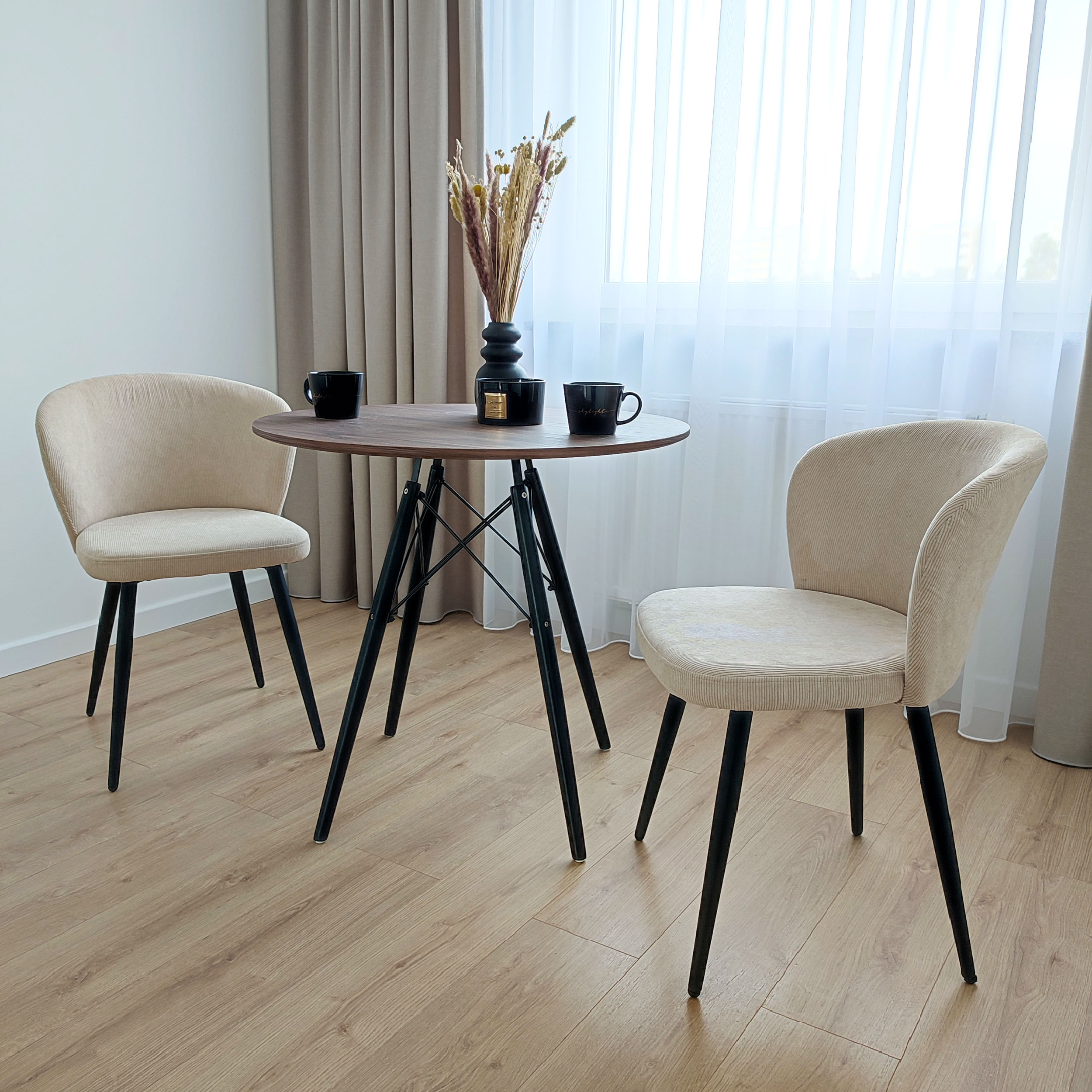 Krzesło KROSBY Sztruks Beżowe - obrazek 3