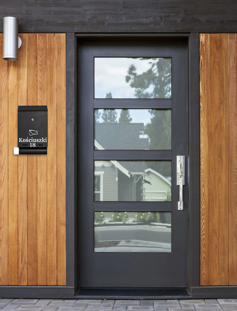 Skrzynka pocztowa na listy Hadvar czarna z napisami - obrazek 3