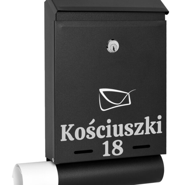 Skrzynka pocztowa na listy Hadvar czarna z napisami
