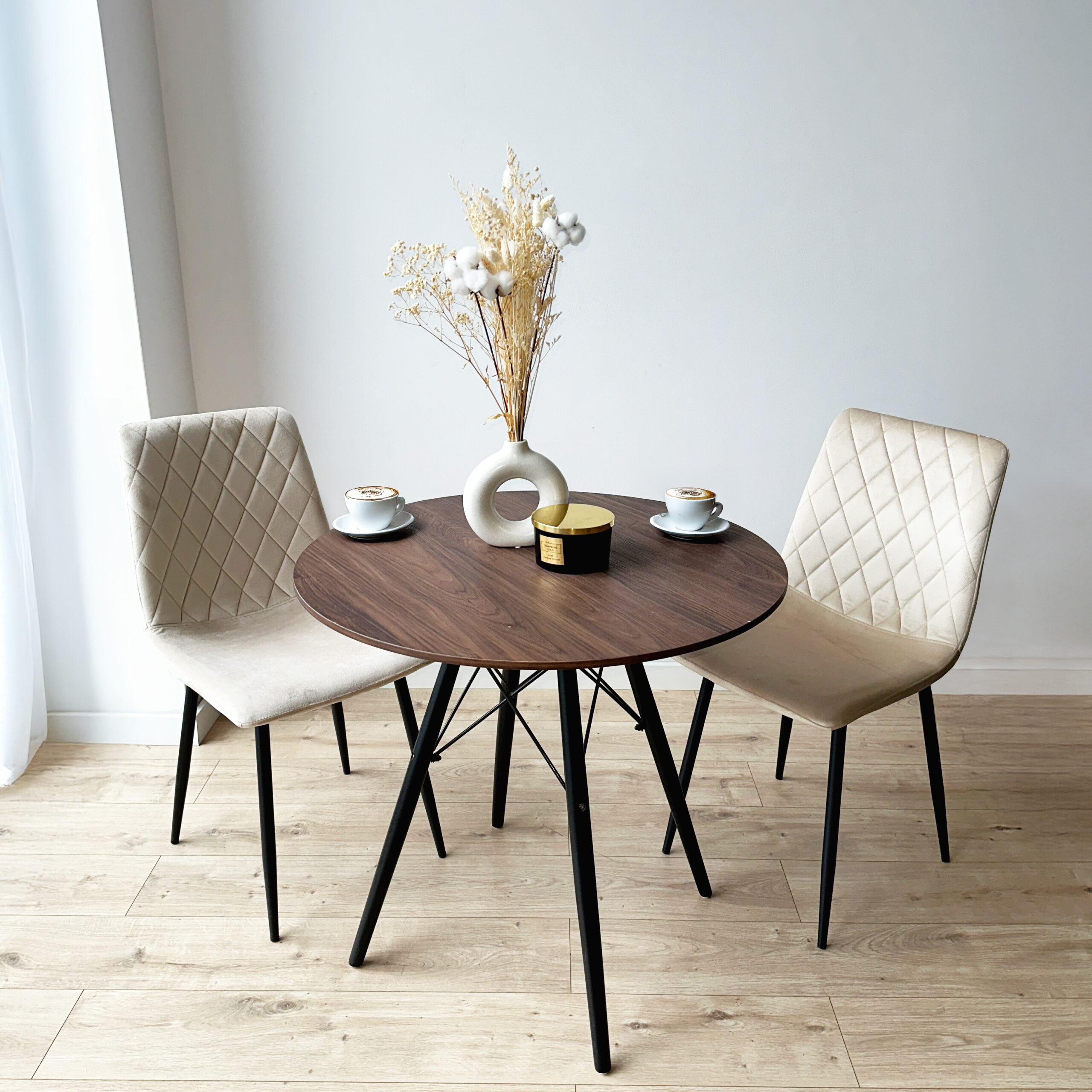 Stolik okrągły PARIS BLACK DTW 80 cm jesion - obrazek 4