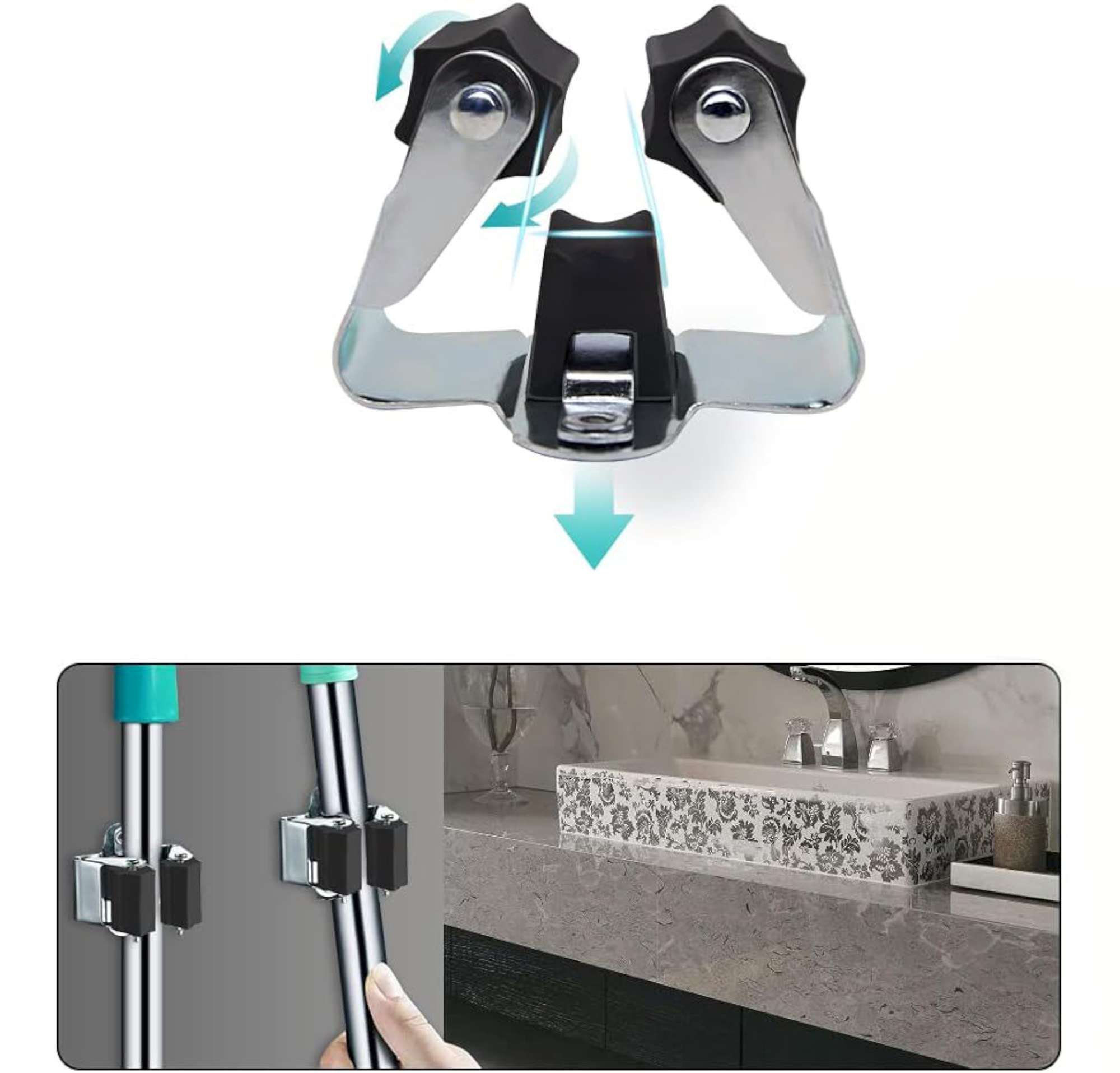 Zestaw 10 wieszaków uchwytów na narzędzia miotły APOLLO - obrazek 7