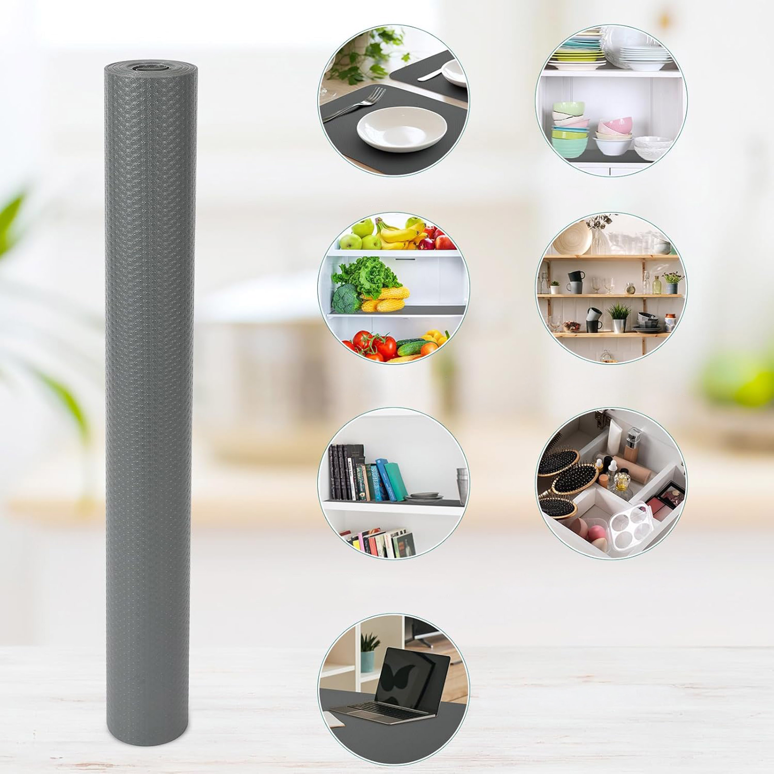 Mata antypoślizgowa do szuflad BARGO 48 x 300 cm szara - obrazek 2