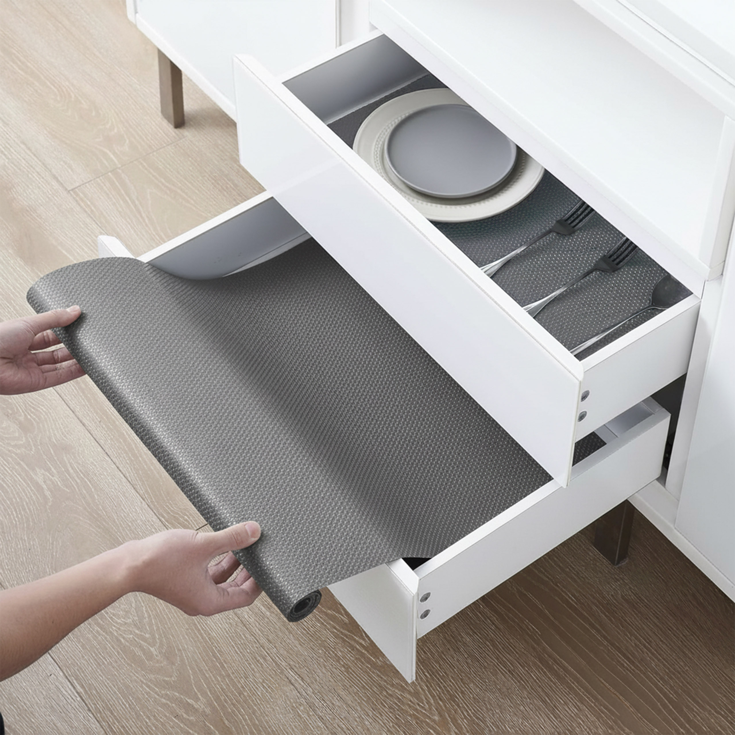 Mata antypoślizgowa do szuflad BARGO 48 x 300 cm szara - obrazek 3