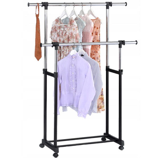 Wieszak stojący na kółkach Otto Bis - podwójny