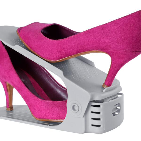 Regulowany organizer uchwyt stojak na buty szary