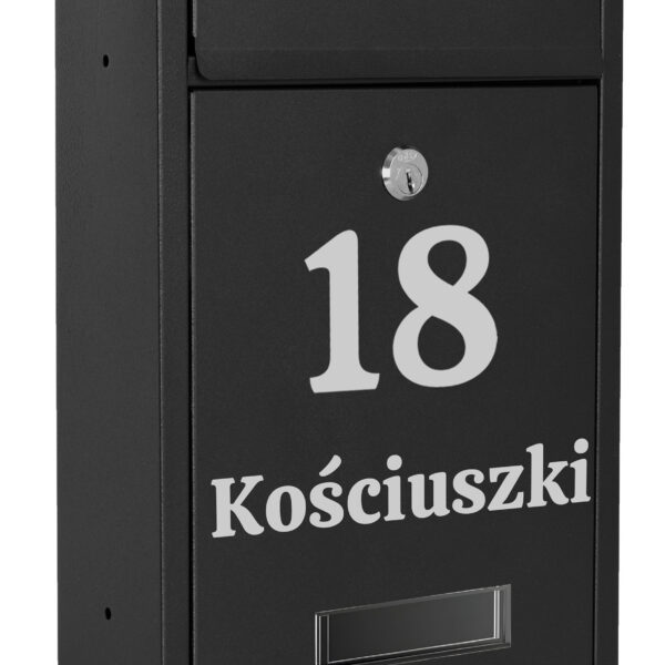 Skrzynka pocztowa na listy Gustav czarna z napisami