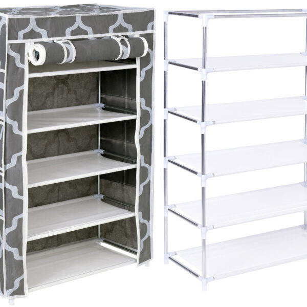 Szafka tekstylna na buty Mona Maroko szaro-biała