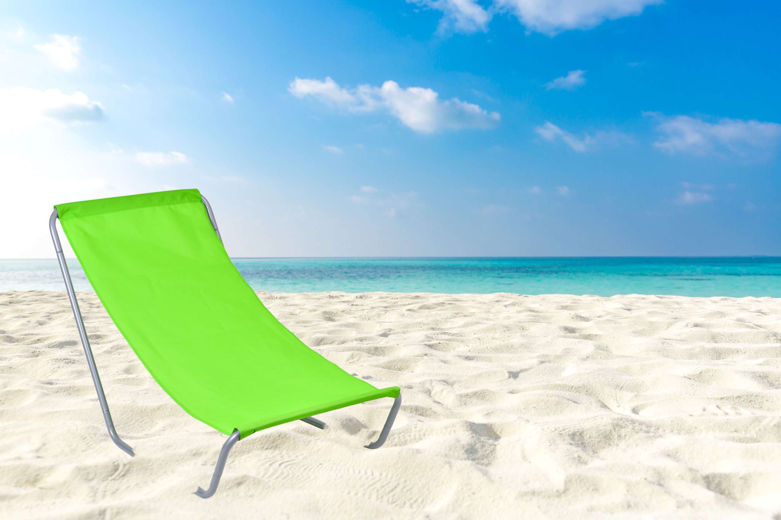 Leżak turystyczny plażowy składany OLEK - limonka - obrazek 4