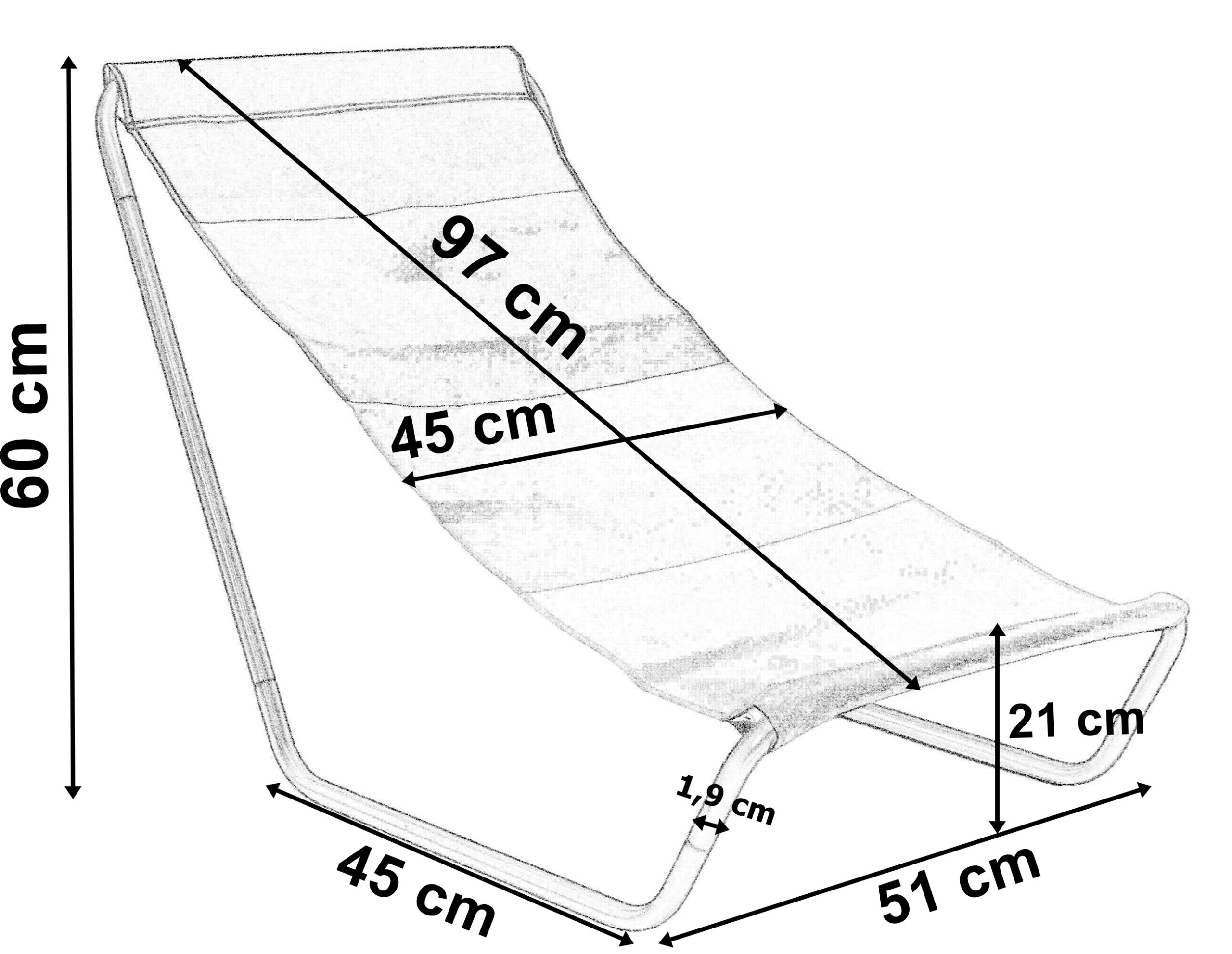 Leżak turystyczny plażowy składany OLEK - limonka - obrazek 5