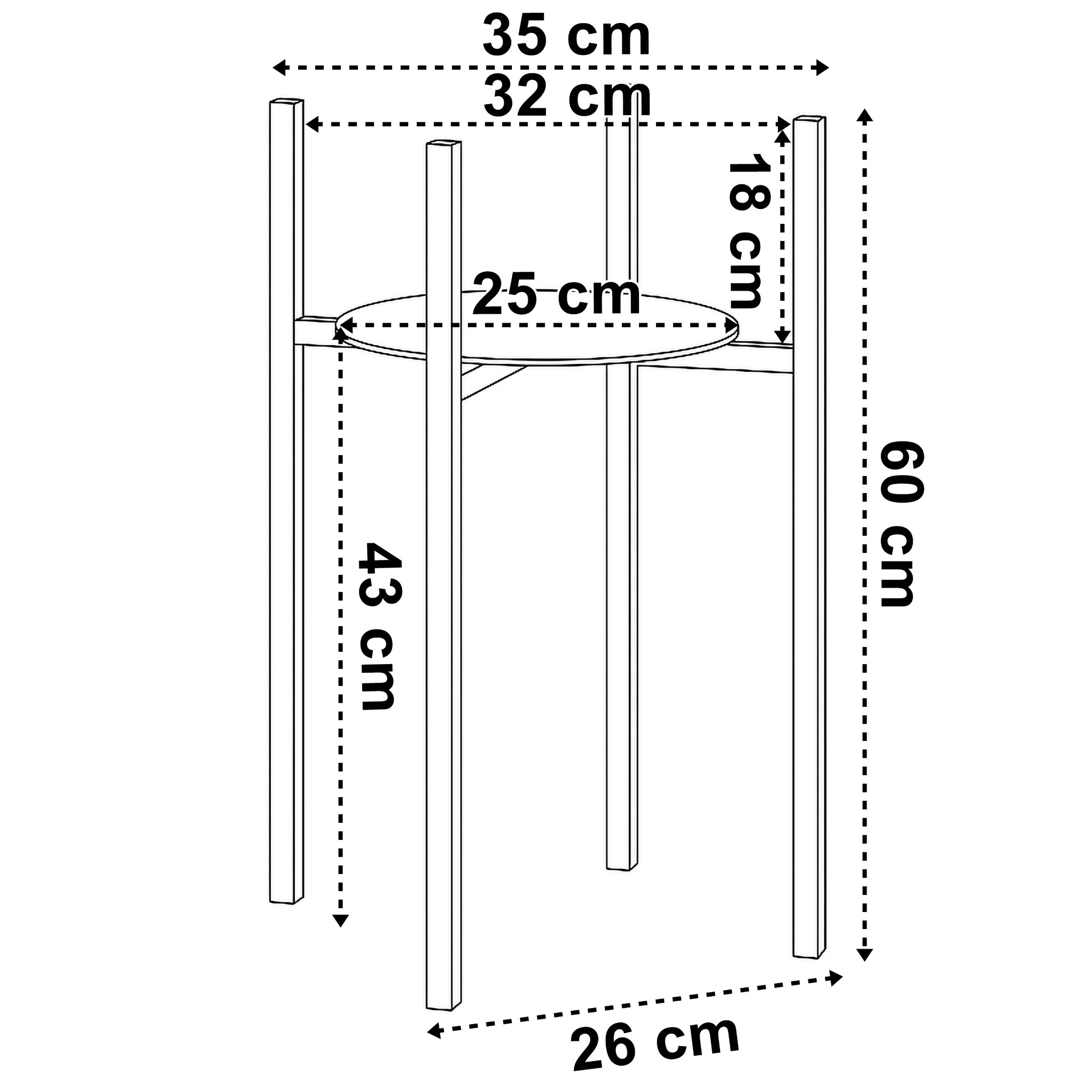 Kwietnik stojący loftowy Torre 60 cm czarny - obrazek 3